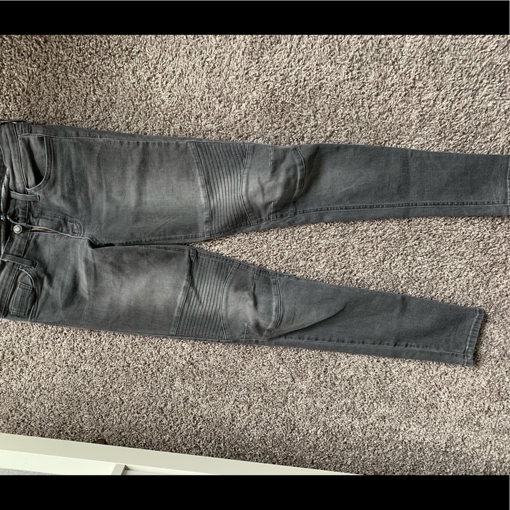 FLYING MONKEY grey moto skinny jeans